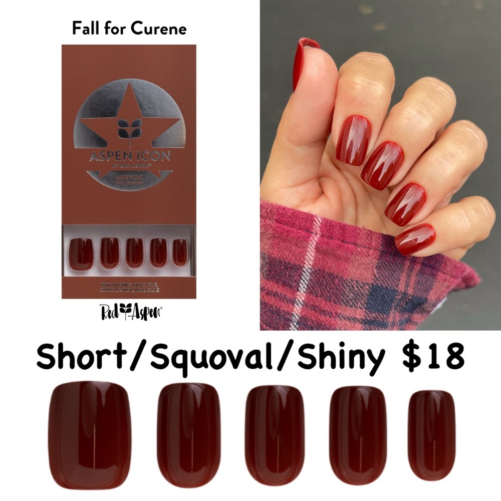 Red Aspen Acrylic Icon Press-On Nails - Fall for Curene